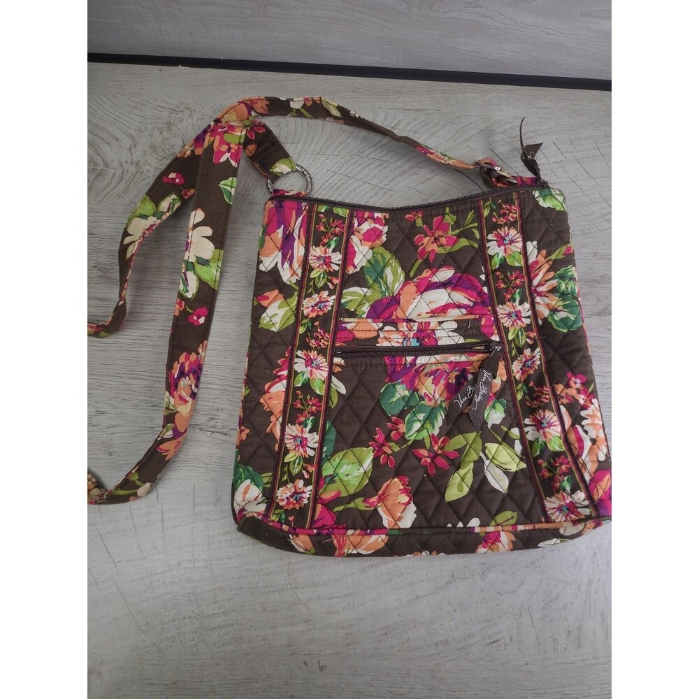 Vera Bradley Hipster Bag Shoulder Handbag Purse Crossbody Quilted Brown EXC